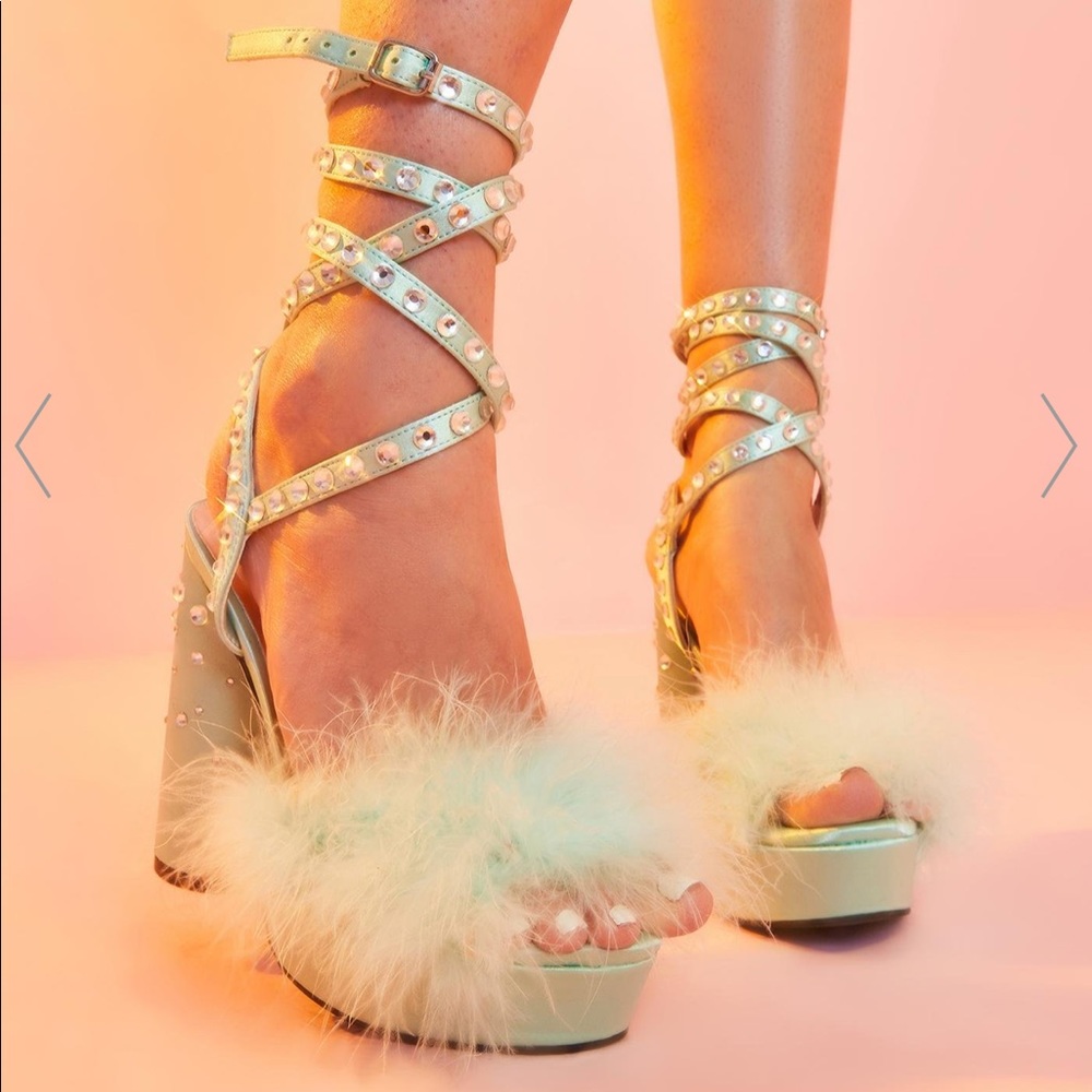 MINT BOUDOIR BABY FLUFFY HEELS